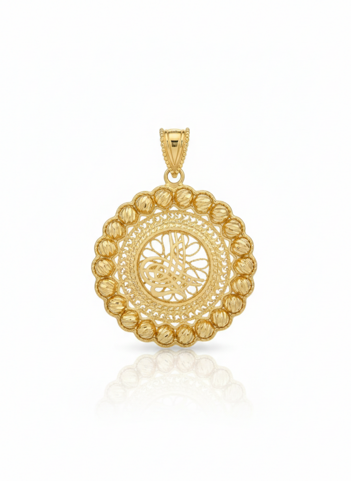 Dorika Çerçeveli Tuğralı Kolye Ucu