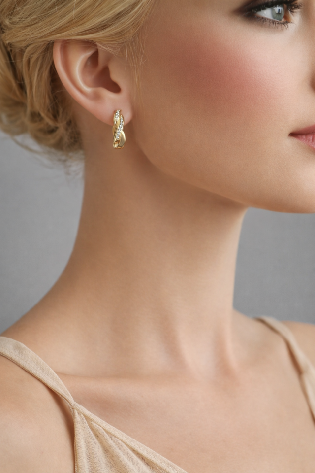 Işıltılı Twist Küpe