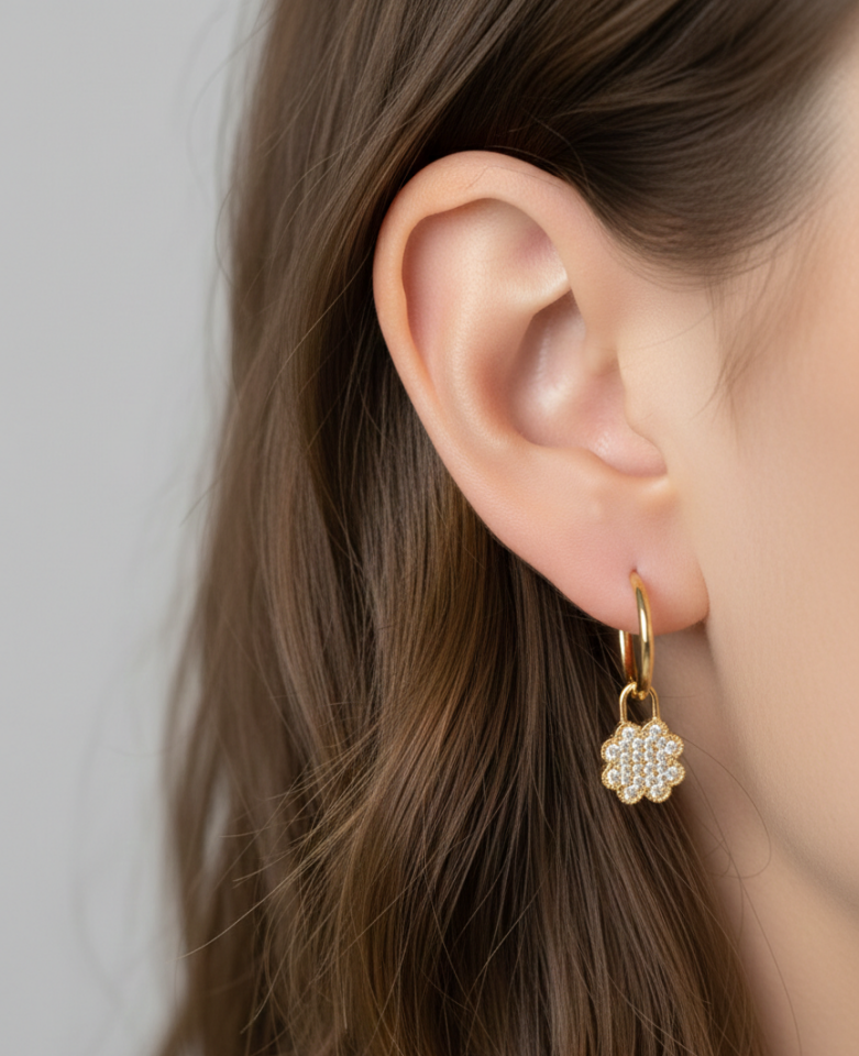 Sallantılı Papatya Küpe