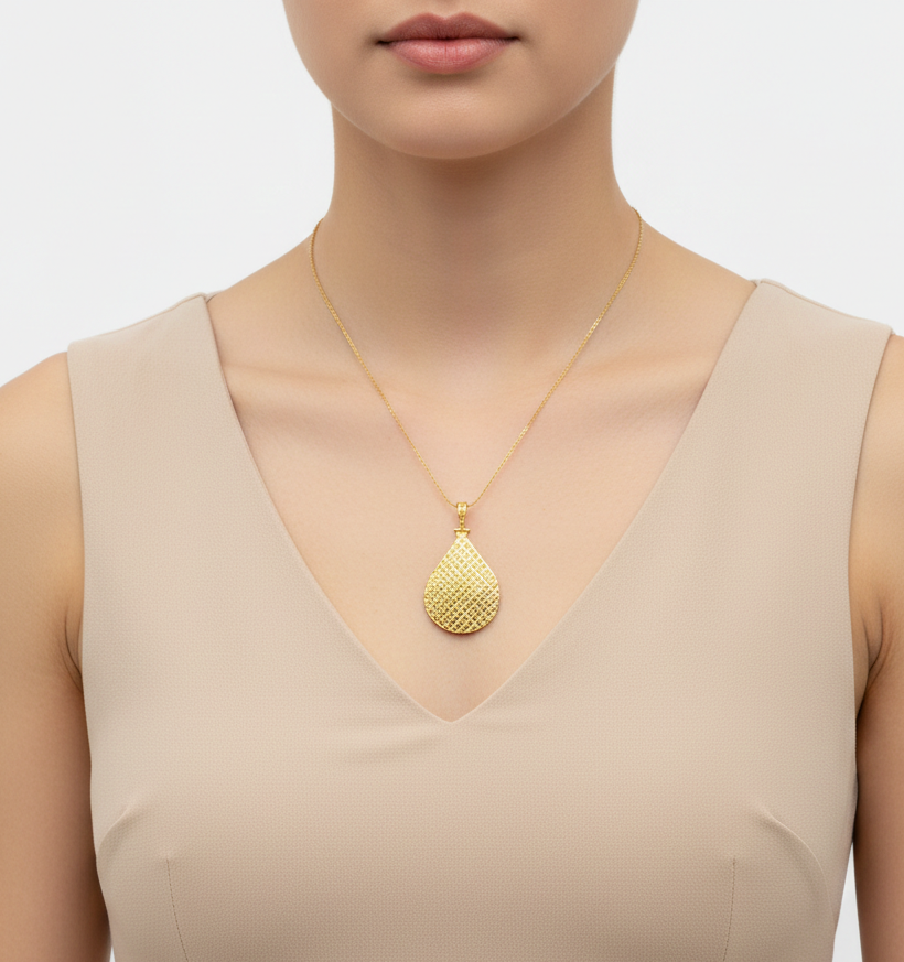 Damla Çapraz Desenli Kolye Ucu