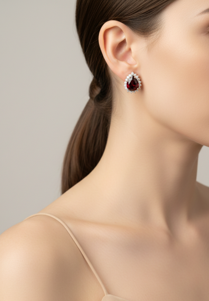 Damla Kırmızı Küpe