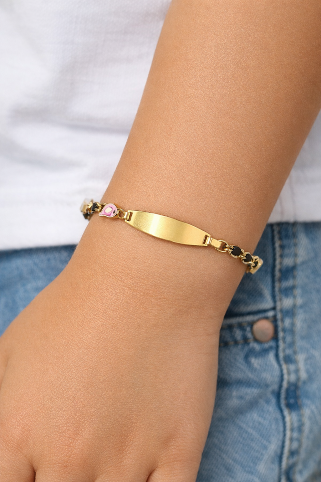 Pembe Kuşlu Çocuk Bilekliği