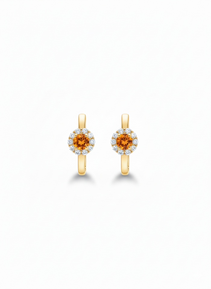 Turuncu Çiçek Küpe