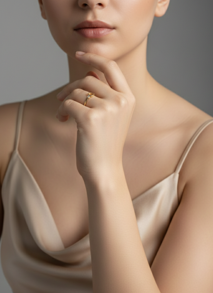 Kalpli Taşlı Yüzük