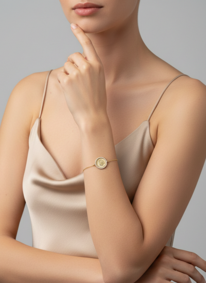 Taşlı plaka Bileklik