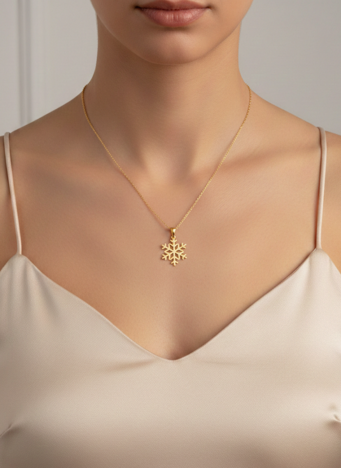 Kar Tanesi Taşsız Kolye