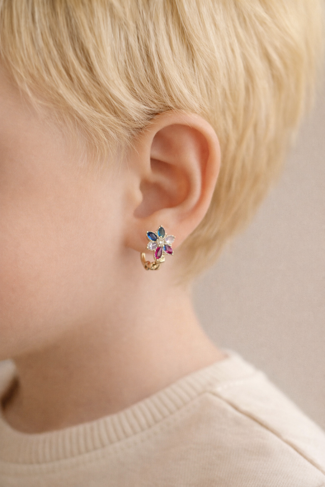 Rengarenk Çiçek Küpe